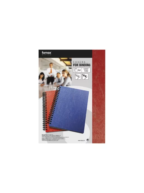 Hátlap, A4, 250 g. matt bőrhatású 100 db/csomag, Fornax, piros