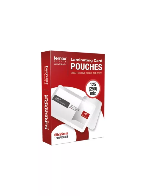 Lamináló fólia 65x95mm, TB kártya 125 micron 100 db/doboz, Fornax