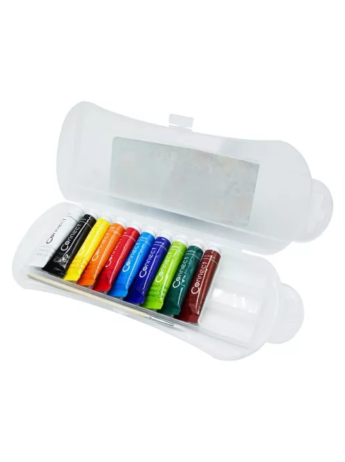 Tempera 10x12ml, készlet, Connect műanyag dobozban