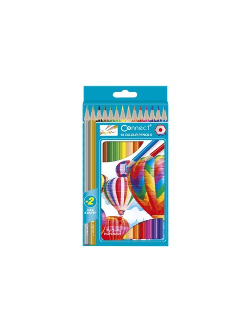Színes ceruza készlet, hatszögletű Connect 14 klf. szín