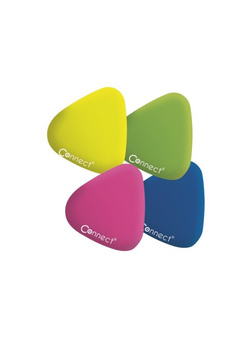 Radír Connect háromszögletű színes (sárga, zöld, rózsa, kék) 