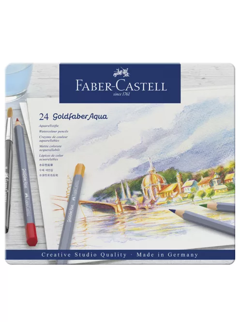 AG-Színes ceruza aquarell készlet 24db-os GOLDFABER Aqua fém dobozban