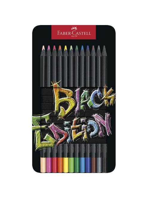 FC-Színes ceruza készlet   12db-os Black Edition fekete test fém dobozban