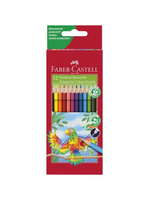 FC-Színes ceruza készlet   12db-os papagáj háromszögű 