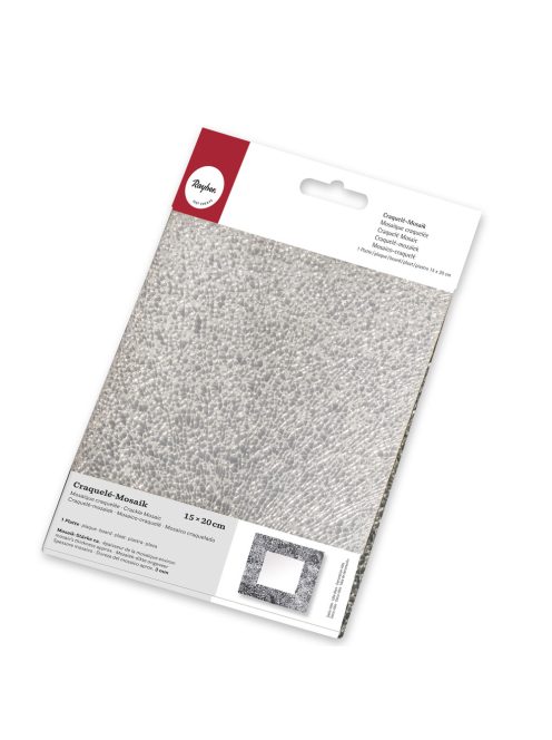 Craquelé (töredezett) mozaik, tükör, ezüst, 15x20 cm, 3 mm