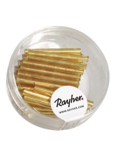 Ezüstközepű szalmagyöngy, 25 mm, arany, 11 g/dob.