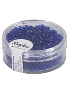 Kásagyöngy, 2 mm átm.,áttetsző, söt.kék, 17 g