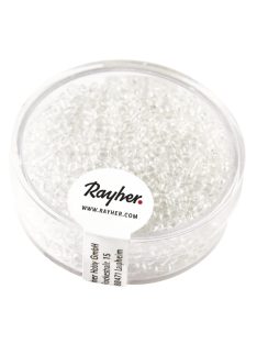 Kásagyöngy, 2 mm átm.,áttetsző, átlátszó, 17 g