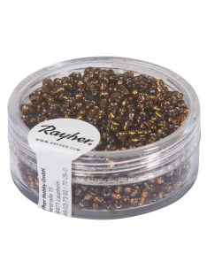 Ezüstközepű kásagyöngy, 2 mm átm.,s.barna, 17 g