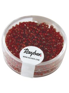 Ezüstközepű kásagyöngy, 2 mm átm.,piros, 17 g