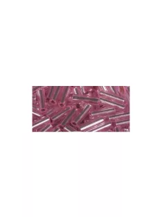   Ezüstközepű üveg szalmagyöngy 7/2 mm, rózsaszín,nem mosható, 15 g