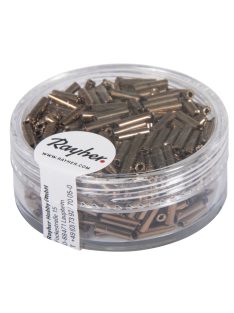 Ezüstközepű üveg szalmagyöngy 7/2 mm, rézszínű, 15 g