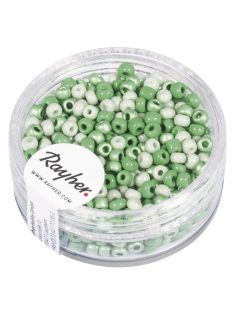   Kásagyöngy, átm. 2,6 mm, gyöngyház, zöld árnyalatok, 17 g