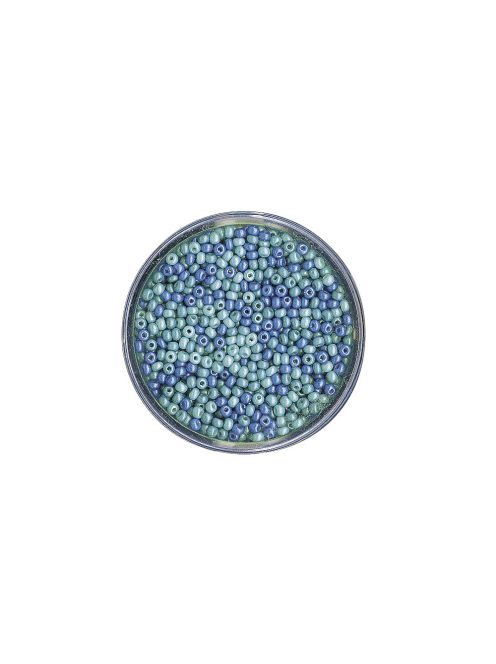 Kásagyöngy, átm. 2,6 mm, gyöngyház, kék árnyalatok, 17 g
