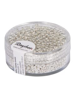   Kásagyöngy, 2,0 mm átm.,gyöngyház, ezüst, nem mosható, 17 g