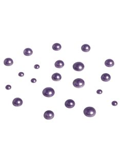 Üveg félgyöngyök, 3 és 5 és 6 mm, orgonalila, 65 db