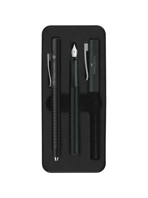 FC-Töltőtoll+Golyóstoll GRIP 2011 2db-os készlet fekete fém díszdobozban