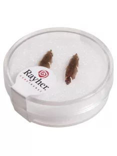 Ovális üveg strasszkő, 16x4 mm, topáz, 2 db