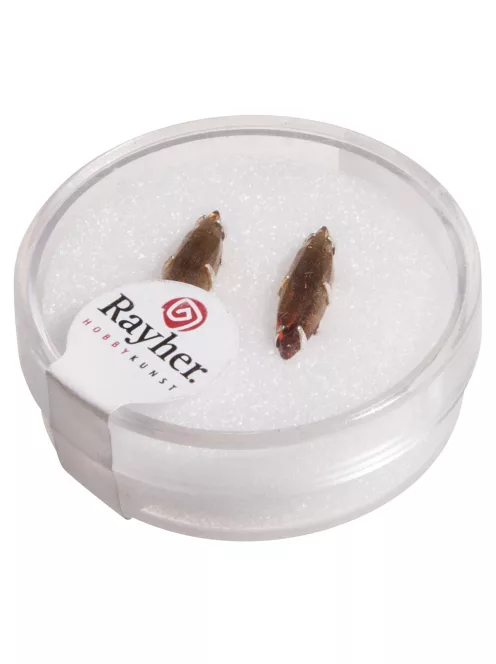 Ovális üveg strasszkő, 16x4 mm, topáz, 2 db