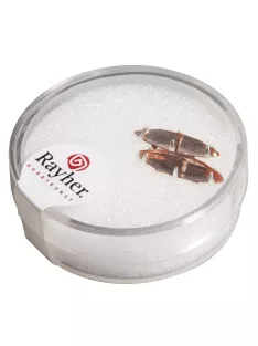 Ovális üveg strasszkő, 16x4 mm, rózsakvarc, 2 db