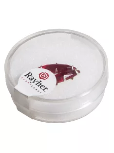 Ovális üveg strasszkő, 16x4 mm, rubin, 2 db