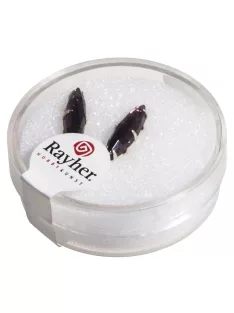 Ovális üveg strasszkő, 16x4 mm, ametiszt, 2 db