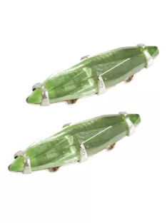 Ovális üveg strasszkő, 16x4 mm, jáspis, 2 db