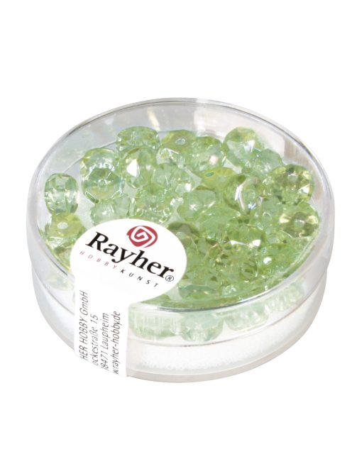 Csiszolt üveggyöngy, kerek 6x3 mm, jáspis, irizáló, 40 db/dob.