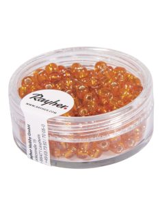 Ezüstközepű kásagyöngy, átm. 4 mm, narancssárga,17 g