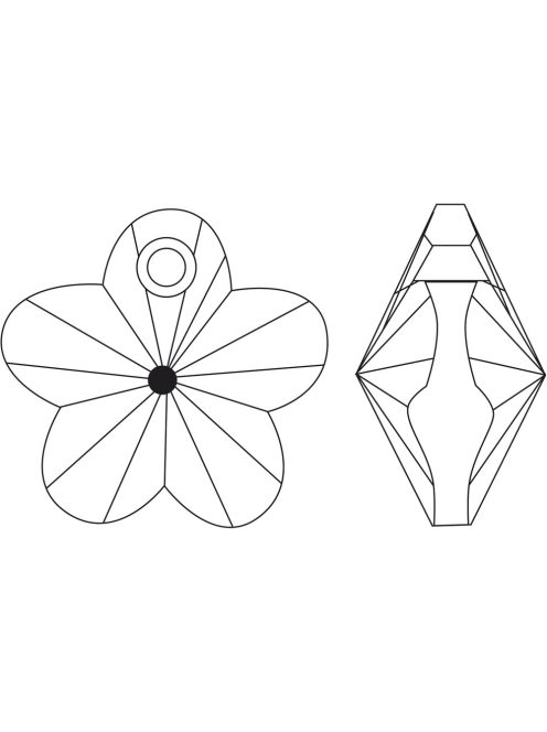 Swarovski kristályvirág-függő, holdkő, 12 mm, 5 db/dob.