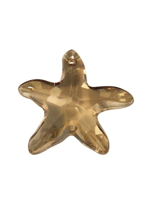 Swarovski függő, füstös arany, 28 mm, 1 db, starfish