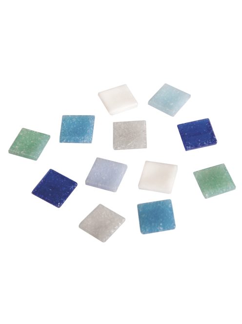 Mozaik, 1 cm, kék árnyalatok, vödör kb. 1300 db/1 kg