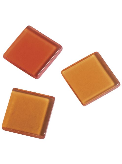 Akrilmozaik, 1x1 cm, transzparens, narancssárga,csom. kb.205 db/50g