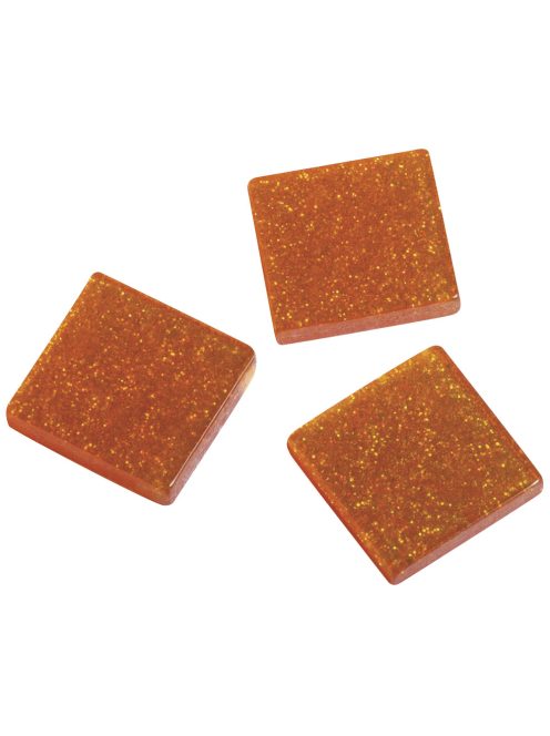 Akrilmozaik, 1x1 cm, csillámos, narancssárga,csom. kb.205 db/50g