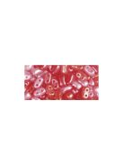 Ikerlyukú gyöngy, viaszolt, piros, 3x5mm, 12g