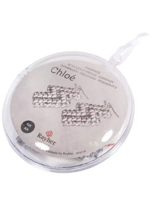 Barkácscsomag: fülbevaló Chloé, ezüst/szürke, 1 pár