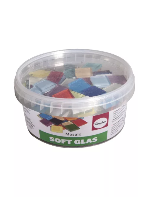 Soft üvegmozaik, vegyes, 2x2 cm, (kb.140 db), 500g