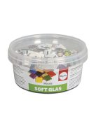 Soft üvegmozaik, vegyes, sokszögletű (kb.515 db), 500g