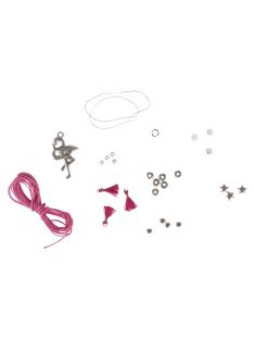   Barkácscsomag: ékszerkészlet Vaia Flamingó, 1 nyaklánc + 1 karkötő