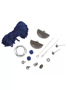   Barkácscsomag: Boho-Chic félhold fülbevaló kék/ezüst 2 db