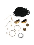 Barkácscsomag: Boho-Chic félhold fülbevaló, fekete/arany, 2 db