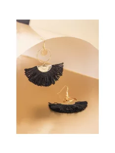   Barkácscsomag: Boho-Chic félhold fülbevaló, fekete/arany, 2 db