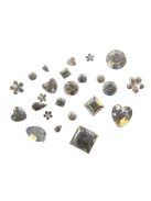 Akril strasszkövek, 5-14 mm, kristály AB, kül. méret és forma, 1000 db