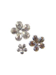   Akril strasszvirágok, irizáló kristály,5, 8, 10 mm, 310 db
