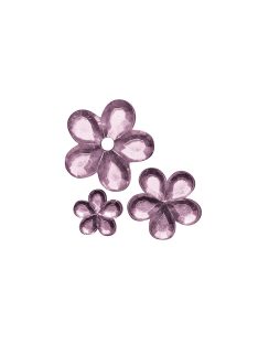   Akril strasszvirágok, rózsaszín, 5, 8, 10 mm, 310 db/csom.