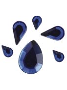 Akril strasszcseppek, söt.kék, 6,10,14 mm, 310 db