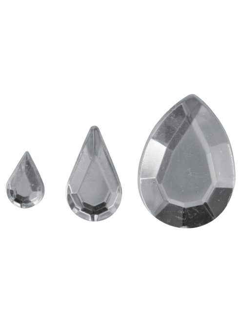 Akril strasszcseppek, kristály, 6,10,14 mm, 310 db