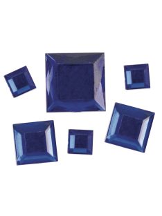 Akril strassznégyzetek, söt.kék, 6,10,14 mm, 310 db