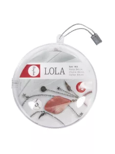   Barkácscsomag: lánc vágott tollakkal Lola, porosrózsaszín, 74cm, + függő ca. 10cm