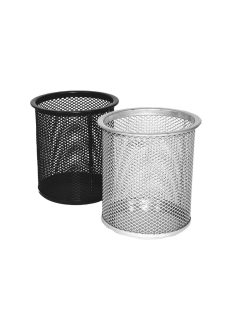 Fémhálós írószertartó pohár kerek Fornax, ezüst